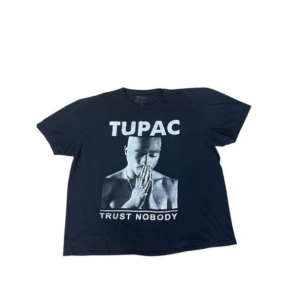 Tupac Men’s Size 2XL Black Trust Nobody Hip Hop Rapper Short Sleeve Music Tee - Picture 1 of 8